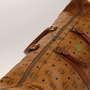 MCM Logogram Vicetos Boston Bag PVC Leather Brown Gold Auth yk19343-10