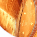 MCM Logogram Vicetos Boston Bag PVC Leather Brown Gold Auth yk19343-22