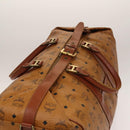 MCM Logogram Vicetos Boston Bag PVC Leather Brown Gold Auth yk19343-6