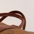 MCM Logogram Vicetos Boston Bag PVC Leather Brown Gold Auth yk19343-8