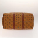 MCM Logogram Vicetos Boston Bag PVC Leather Brown Gold Auth yk19343-5