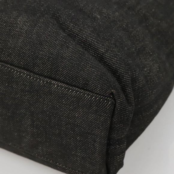 CHANEL COCO Mark Tote Bag Denim Black Gold CC Auth yk19344