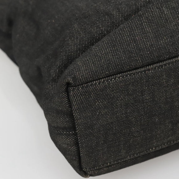 CHANEL COCO Mark Tote Bag Denim Black Gold CC Auth yk19344