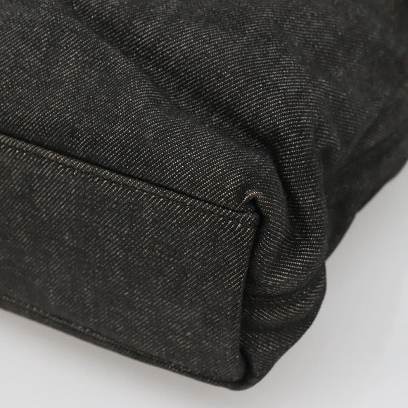 CHANEL COCO Mark Tote Bag Denim Black Gold CC Auth yk19344