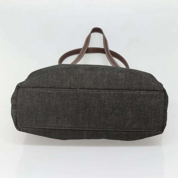 CHANEL COCO Mark Tote Bag Denim Black Gold CC Auth yk19344