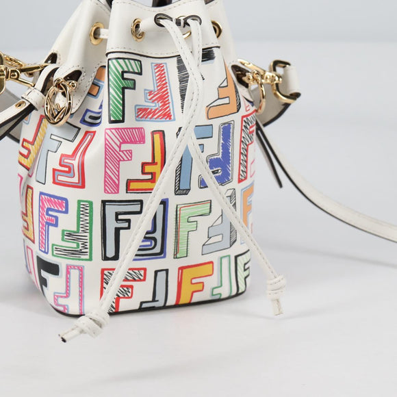 FENDI Zucca Canvas Mini Montrezor Hand Bag 2way Multicolor Gold Auth yk19350M