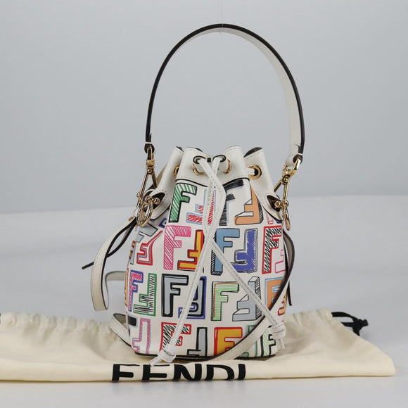 FENDI Zucca Canvas Mini Montrezor Hand Bag 2way Multicolor Gold Auth yk19350M