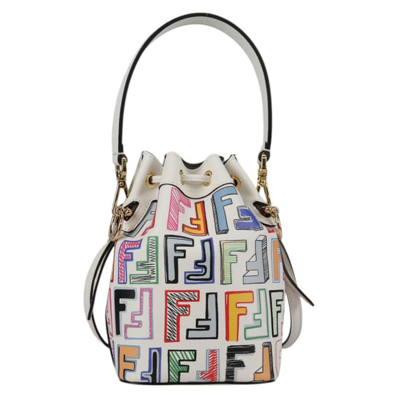 FENDI Zucca Canvas Mini Montrezor Hand Bag 2way Multicolor Gold Auth yk19350M