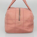 CHANEL Choco Bar Hand Bag Caviar Skin Pink Silver CC Auth yk19354-4