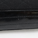 CHANEL Matelasse Chain Shoulder Bag Cotton Black Silver CC Auth yk19360-6