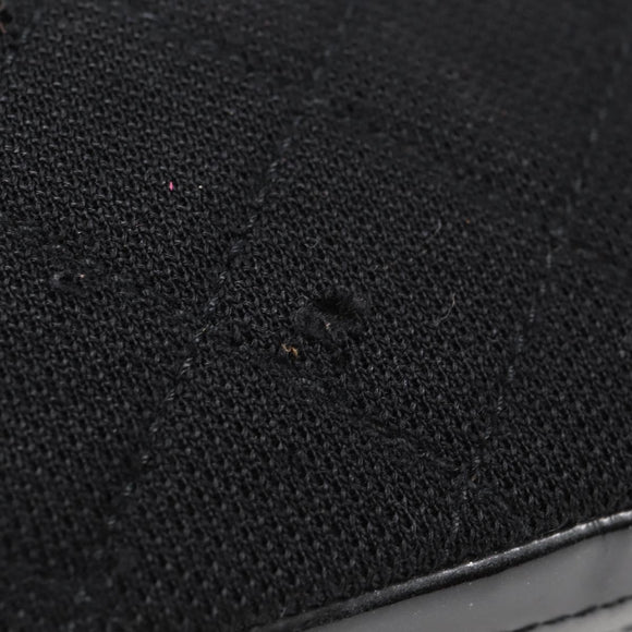 CHANEL Matelasse Chain Shoulder Bag Cotton Black Silver CC Auth yk19360