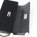 CHANEL Matelasse Chain Shoulder Bag Cotton Black Silver CC Auth yk19360-22