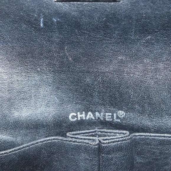 CHANEL Matelasse Chain Shoulder Bag Cotton Black Silver CC Auth yk19360