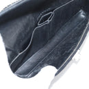 CHANEL Matelasse Chain Shoulder Bag Cotton Black Silver CC Auth yk19360-11