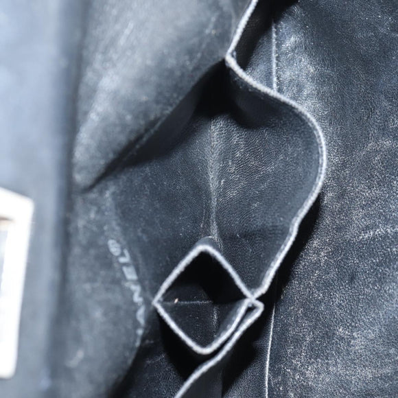 CHANEL Matelasse Chain Shoulder Bag Cotton Black Silver CC Auth yk19360