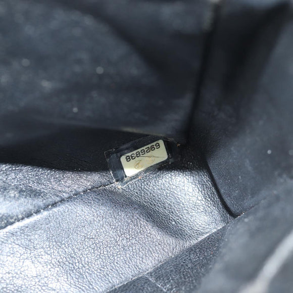 CHANEL Matelasse Chain Shoulder Bag Cotton Black Silver CC Auth yk19360