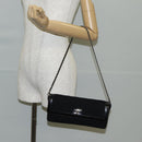 CHANEL Matelasse Chain Shoulder Bag Cotton Black Silver CC Auth yk19360-27