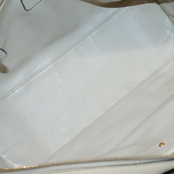 LOEWE Anagram Amazona 36 Hand Bag Leather Beige Gold Auth yk19361