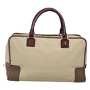 LOEWE Anagram Amazona 36 Hand Bag Leather Beige Gold Auth yk19361-13