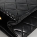 CHANEL Matelasse Chain Hand Bag Lamb Skin Black Gold CC Auth yk19362-11