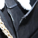 CHANEL Matelasse Chain Hand Bag Lamb Skin Black Gold CC Auth yk19362-25