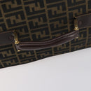 FENDI Zucca Canvas Carry Case Black Brown Auth yk19369-11