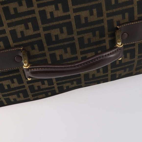 FENDI Zucca Canvas Carry Case Black Brown Auth yk19369