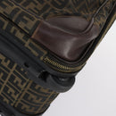 FENDI Zucca Canvas Carry Case Black Brown Auth yk19369-14