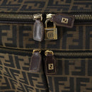 FENDI Zucca Canvas Carry Case Black Brown Auth yk19369-18