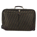 FENDI Zucca Canvas Carry Case Black Brown Auth yk19369-2