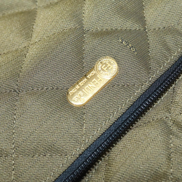 FENDI Zucca Canvas Carry Case Black Brown Auth yk19369