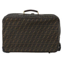 FENDI Zucca Canvas Carry Case Black Brown Auth yk19369-3