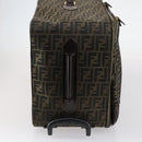 FENDI Zucca Canvas Carry Case Black Brown Auth yk19369-5