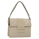 SAINT LAURENT Shoulder Bag Leather White Silver Auth yk19372-1