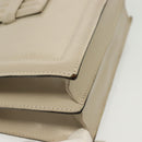 SAINT LAURENT Shoulder Bag Leather White Silver Auth yk19372-8