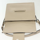 SAINT LAURENT Shoulder Bag Leather White Silver Auth yk19372-10