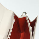 SAINT LAURENT Shoulder Bag Leather White Silver Auth yk19372-18