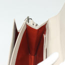 SAINT LAURENT Shoulder Bag Leather White Silver Auth yk19372-19