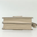 SAINT LAURENT Shoulder Bag Leather White Silver Auth yk19372-5