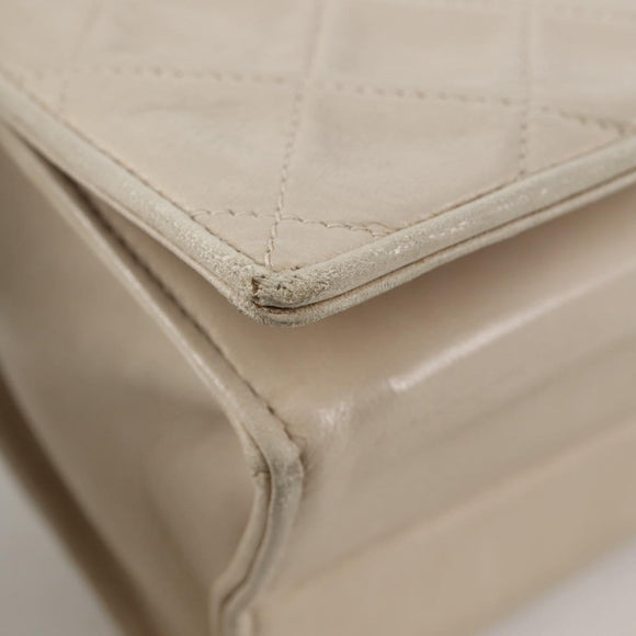 CHANEL Matelasse Chain Shoulder Bag Lamb Skin Vanilla Gold CC Auth yk19374