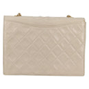 CHANEL Matelasse Chain Shoulder Bag Lamb Skin Vanilla Gold CC Auth yk19374-2