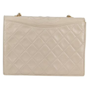 CHANEL Matelasse Chain Shoulder Bag Lamb Skin Vanilla Gold CC Auth yk19374 - 0