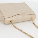 CHANEL Matelasse Chain Shoulder Bag Lamb Skin Vanilla Gold CC Auth yk19374-8