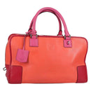 LOEWE Anagram Amazona 36 Hand Bag Leather Orange Silver Auth yk19375V-1
