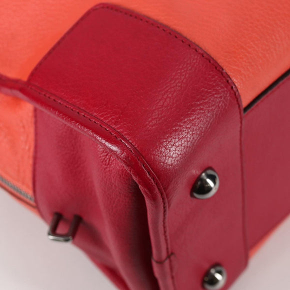 LOEWE Anagram Amazona 36 Hand Bag Leather Orange Silver Auth yk19375V