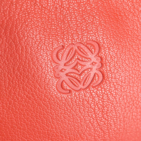 LOEWE Anagram Amazona 36 Hand Bag Leather Orange Silver Auth yk19375V