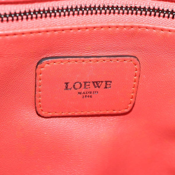 LOEWE Anagram Amazona 36 Hand Bag Leather Orange Silver Auth yk19375V