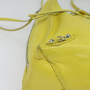 BALENCIAGA Paper Mini Hand Bag Leather 2way Yellow Silver 357333 Auth yk19376-15