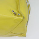 BALENCIAGA Paper Mini Hand Bag Leather 2way Yellow Silver 357333 Auth yk19376-16