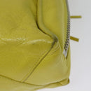 BALENCIAGA Paper Mini Hand Bag Leather 2way Yellow Silver 357333 Auth yk19376-10